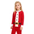 thumbnail image 2 of Tisuna Little Girls Boys Christmas Outfits Santa Print Long Sleeve Crew Neck Homewear Fashion Cute Autumn Winter Kids Christmas Nightwear Red Size 8-9 Years, 2 of 7