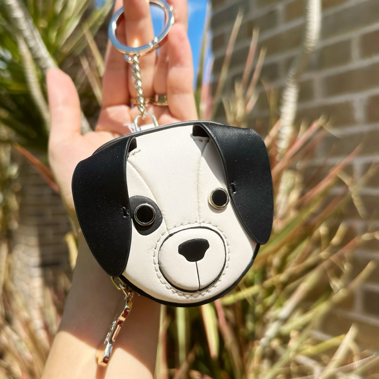 Kate Spade Claude Dog Smooth Leather Coin Purse Bag Charm Keychain