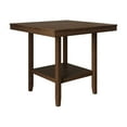 thumbnail image 3 of Home Design Dothan Counter Height Dining Table with Storage Shelf, Compact Square Design for Small Spaces, Brown Finish, Easy Assembly, 3 of 6