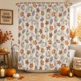thumbnail image 2 of Shower Curtains for Bathroom-36"x72",Thanksgiving White Pumpkin Waterproof Bath Curtain Grommet Shower Curtain Set with Hooks, 2 of 9