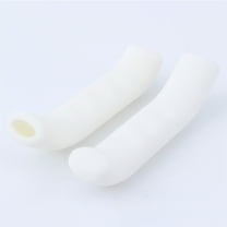 KALLORY 1 Pair White Silicone Ergonomic Bike Handle Grips for Bicycle Handlebar Shock Absorbing
