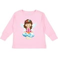 thumbnail image 3 of Inktastic Cute Fairy, Magic Fairy, Brown Hair, Mushroom Girls Long Sleeve Toddler T-Shirt, 3 of 5