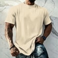 thumbnail image 2 of Trgacdwlo S-5XL Men's Beige Shirts Lightweight Crew Neck Men's Short Sleeve Shirt Summer Hiking Running Mens Workout Shirts, 2 of 5