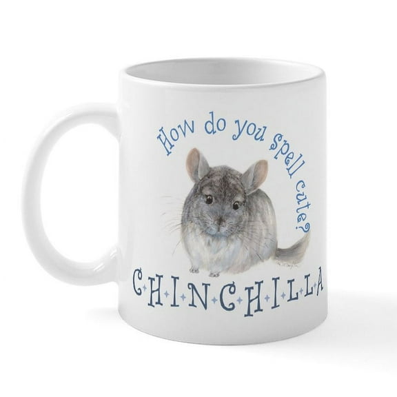 CafePress - Cute Chinchilla Mug - 11 oz Ceramic Mug - Novelty Coffee Tea Cup