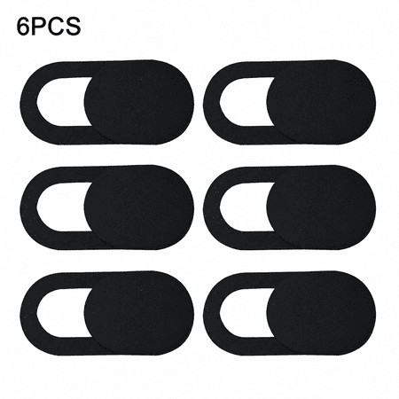6 Pack Webcam Cover Slide, Ultra Thin 0.7mm Black Plastic Camera Privacy Cover for Laptop, Smartphone, Tablet, Desktop Computer