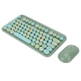 thumbnail image 3 of M Buder Teclado y Ratón Inalámbricos 2.4GHz Ergonómico Retro 75 Teclas Verde, 3 of 9