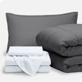 thumbnail image 1 of Ensemble de Draps 5 Pcs Bed-in-a-Bag - Simple TG, Gris avec Blanc, 1 of 7