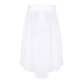 thumbnail image 2 of RUNQHUI Kids Girls Ballet Dance Performance Irregular Hem Chiffon Solid Color Skirt White 6, 2 of 7