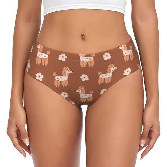 Fotbe Cute Poodle Dog Calzones Estampados para Mujer – Ropa Interior de Algodón, Cómoda, Suave y Elástica-4X-Large