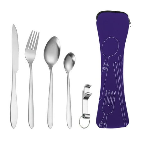 

6pc Stainless Steel Tableware Portable Silverware Travel/Camping Cutlery Set