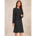 thumbnail image 4 of DARING DIVA Women's 2Pcs Suit Sleeveless Dress Crop Blazer Set M Black, 4 of 6
