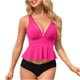 thumbnail image 2 of Tankini para mujer, bikini liso sin espalda, de dos piezas, estilo vendaje, para playa, dos piezas, tankini, 2 piezas, 2 of 4