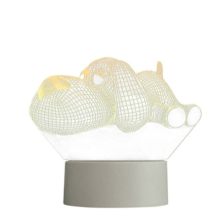 

Room Decor 3D USB Acrylic Night Light LED Table Desk Bedroom Decor Gift Warm White Lamp