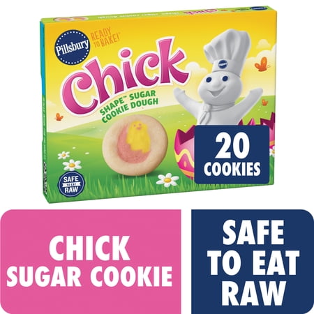Pillsbury Ready To Bake Chick Shape Sugar Cookie Dough, 20 Cookies, 9.1 oz.