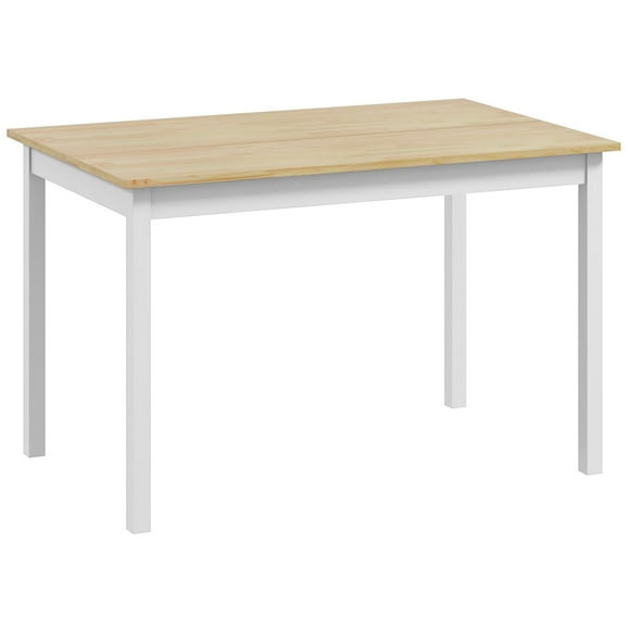 HOMCOM Dining Table Farmhouse Kitchen Table w/ Wood Frame for Dining Room