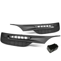 DNA Motoring FL-ZTL-257-CH For 2016 to 2017 Honda Accord Front Bumper LED Fog Light Lamp Bezel Switch Clear Lens