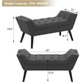 thumbnail image 2 of Andeworld Bed Bench Upholstered Tufted Footstool Entryway Ottoman Bench Two Seaters (Dark Gray), 2 of 19