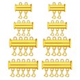 thumbnail image 1 of EeaseMX 8 piezas cierre de cierre deslizante hebilla de perla pulsera collar conector múltiples hilos cierre de tubo deslizante joyería hebilla en capas accesorios de joyería DIY (dorado), 1 of 7