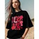 thumbnail image 4 of Camiseta de mujer, camisetas de manga corta, camisetas casuales, camisetas de cuello redondo con rosas de amor para el Día de San Valentín para mujer, 4 of 8