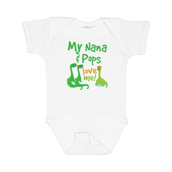 Inktastic Nana and Pops Love Me Dinosaur Grandson Boys Baby Bodysuit