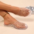 thumbnail image 6 of Jamicy Slides for Women Casual Comfortable Closed Round Toe Slip On Soft Sole Clear Mule Sandals for Summer Indoor Outdoor Vacation Beach Flat Slippers, 6 of 9