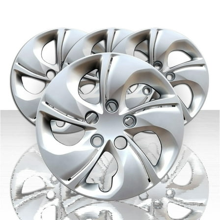 Set of 4 15" 5 Twisted Spoke Wheel Covers for 2013-2015 Honda Civic - Silver