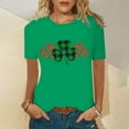 thumbnail image 2 of Pompotops Blouse Décontractée pour Femmes Imprimée pour la Saint-Patrick à Manches Courtes et Col Rond, 2 of 5