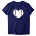thumbnail image 3 of Gibobby Blusa Manga Larga Mujer Blusa informal con cuello redondo para mujer, camiseta de manga corta con estampado de colores y costuras, camiseta de vacaciones（Azul， L), 3 of 4
