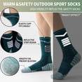 thumbnail image 3 of 5 Pairs Merino Wool Hiking Socks Warm Thermal Winter Cozy Cushioned Moisture Wicking High Reflective Outdoor Night Safety Socks for Women & Men, 3 of 6