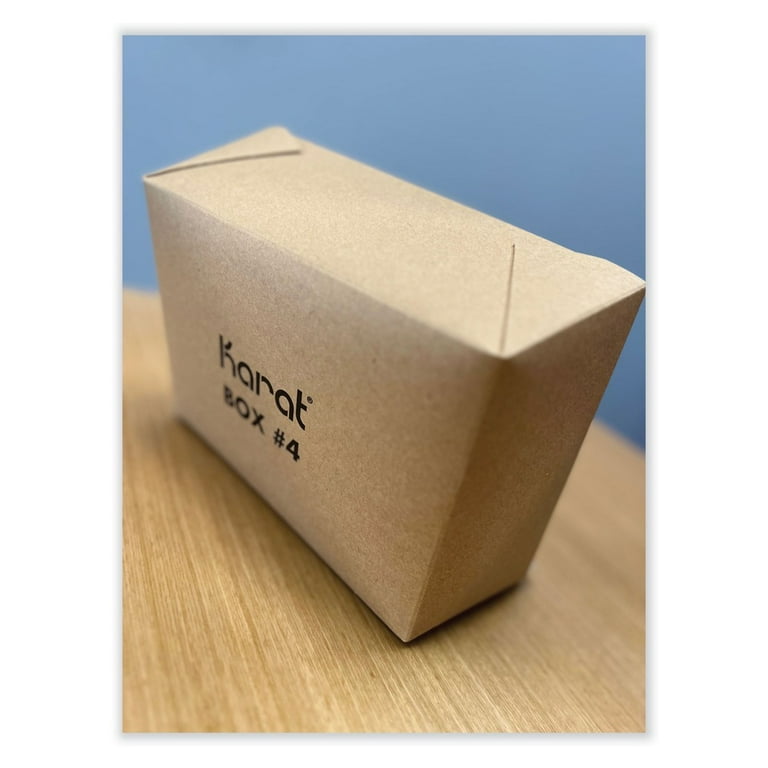 Reclosable Kraft Take-Out Box, 110 oz, Paper, 160/Carton Reclosable Kraft Take-Out Box, 110 oz, Paper, 160/Carton