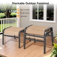 thumbnail image 3 of Dovov 2 Piece Outdoor Patio Ottoman, Portable Outdoor Foot Rest Stackable Ottoman Seat Metal Textilene Patio Footstools, Beige, 3 of 11