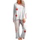 thumbnail image 2 of RKSTN Valentine's Gifts Pajamas Set for Women Oversized Crewneck Valentine's Day Loves Heart Graphic Printed Loungewear Matching Set Womens Casual Loose Long Sleeve T Shirt and Pjs Pant 2 Piece Set, 2 of 6