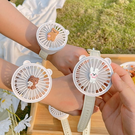 

BetterZ Wrist Fan Soft Natural Wind Rechargeable Cartoon Portable Electric Watch Fan for Daily Use