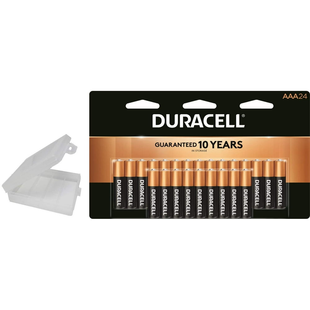 Duracell CopperTop AAA Alkaline 1.5V Batteries Exp. 2028 with Holder, 24 Pack