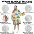 thumbnail image 5 of Wearable Oversized Blanket,Beige Toned Dinosaur and Palm Tree Pattern Wearable Blanket Hoodie for Adults,Cozy Hooded Blankets with Super Pockets,Super Warm Fuzzy Pullover for Women & Men, 5 of 6