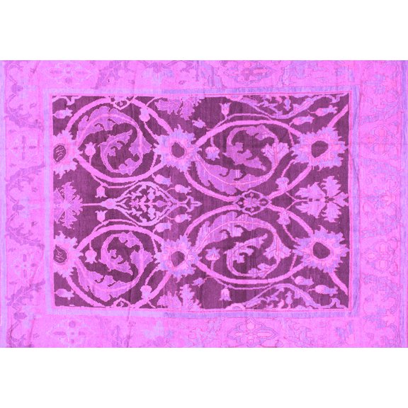 Ahgly Company Indoor Rectangle Abstract Purple Modern Area Rugs, 5' x 7'