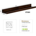 thumbnail image 2 of Walnut Floating Shelves 24 Inch Picture Ledge Shelf for Wall Photo Shelves with Lip for Pictures Nursery Room Bookshelf Wood Wall Shelves Set of 3 for Bedroom Living Room Bathroom Kitchen, 2 of 7