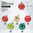 thumbnail image 3 of 30CT Christmas Balls Ornaments, 2.36 Inch Colored Shatterproof Plastic Decorative Baubles for Xmas Tree Decor, Red & Green & Gold, 60mm, 3 of 7