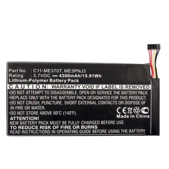 Batteries N Accessories BNA-WB-P5130 Tablets Battery - Li-Pol, 3.75V, 4200 mAh, Ultra High Capacity Battery - Replacement for Asus C11-ME370TG Battery