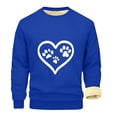 thumbnail image 2 of guisaled Men's Crewneck Sweatshirt Sherpa Lined Warm Winter Sweatshirts Heavyweight Cute Heart Printed Fleece Pullover Shirts, 2 of 3
