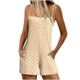 thumbnail image 3 of Dianli Jumpsuit Romper Polka Dot Womens Sleeveless Camisole Pocket Wide Leg Jumpsuit Shorts Polka Dot Print Pocketed Casual Summer Playsuit Jumpsuit Romper, 3 of 6