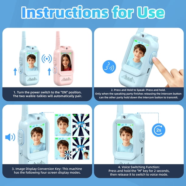 Takie-walkie Enfant Packs De 2 Talkies-walkies Pour Enfants,Longue