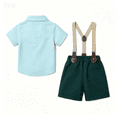 thumbnail image 3 of Sibling Matching Girl Gingham Dress Family Wedding Kids Sleeveless Bow Dress Matching Boy Suspender Shorts Outfit Sets, 3 of 7