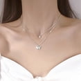 thumbnail image 2 of Collar mujer y collar doble mariposa cadena acero titanio, 2 of 8