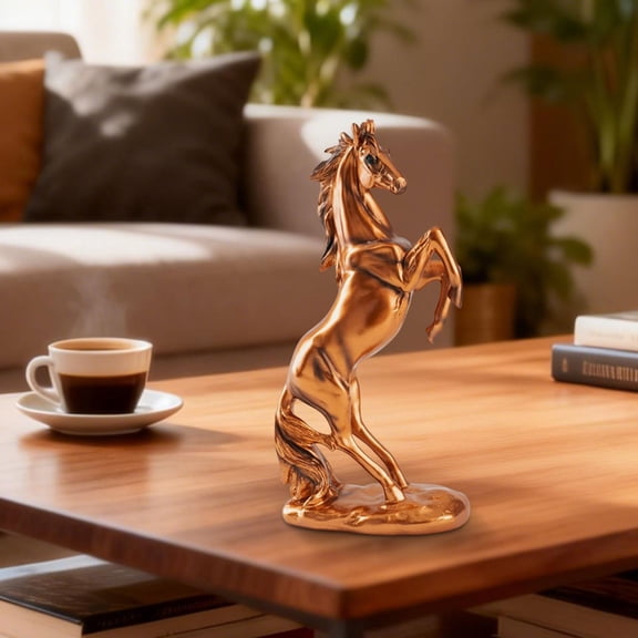 13 Inch Horse Standing Sculpture, Elegant Resin Desktop Horse Ornament Decorative, Stylish Tabletop Horse Figurine Decor, Horse Statue Figurine for Home Office Living Room Desk Decor