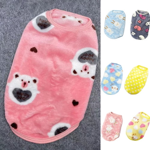 SPRING PARK Winter Dog Clothes Warm Dog Shirts Soft Fleece Puppy Clothes Cartoon Pattern Coral Fleece Dog Sweatshirt Winter Outfits Dog Sweater for Small Pets Dog Cat