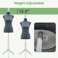 thumbnail image 5 of PayLessHere 63" Adjustable Female Mannequin - Wooden Tripod Stand, Grey Dress Form, 5 of 8