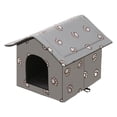 thumbnail image 2 of Casa para gatos al aire libre, cálida y aislada, portátil, cueva para perros pequeños Gris L, 2 of 8