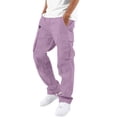 thumbnail image 4 of Axiiglly Cargo Pants for Men, Casual Cotton Elastic Waist Straight Leg Outdoor Hiking Work Pants with Multi Pockets M-3XL, 4 of 8