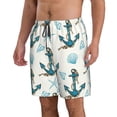 thumbnail image 2 of Kdxio Anchors And Shells Pattern Mens Casual Shorts - Drawstring Summer Beach Sports Shorts for Men, 2 of 5